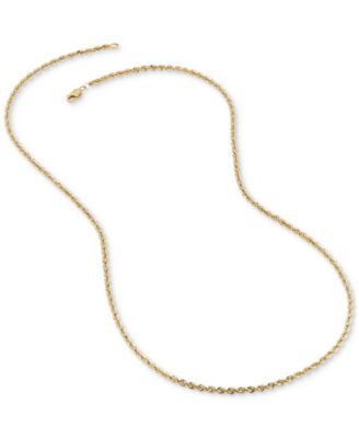 Lightweight 14k Gold Diamond-Cut Rope Chain 20" Necklace (2-1/2mm)