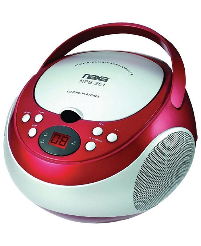 Naxa Portable CD Player with AM/FM Stereo Radio Red Macy's
