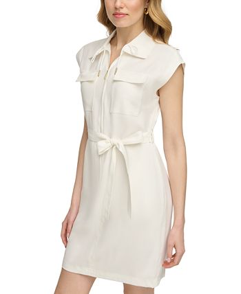 Calvin klein zip front dress sales