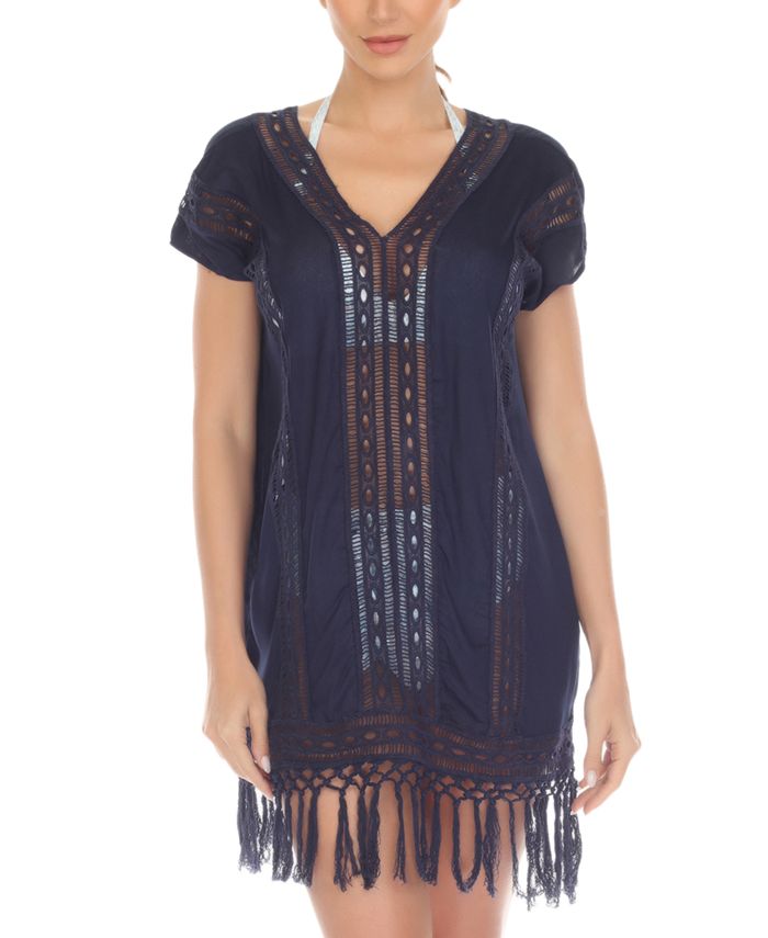 Raviya Crochet Fringe CoverUp Dress Macy's