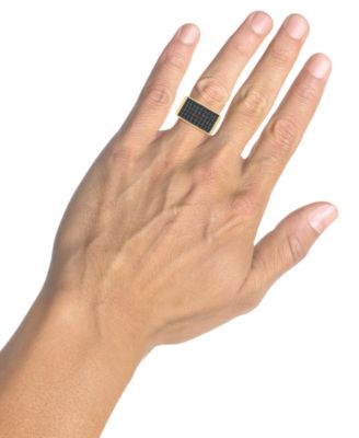 Men's Black Diamond Ring (2 ct. t.w.) in 14k Gold-Plated Sterling Silver