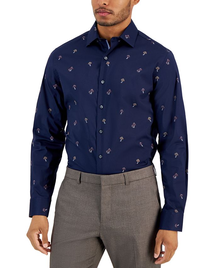 Bar III Men's Slim-Fit Mushroom-Print Dress Shirt, Created for Macy's -  Macy's