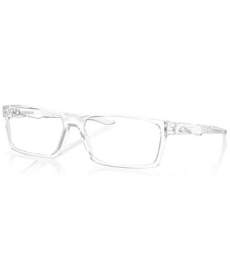 Oakley Men's Rectangle Eyeglasses, OX8060 59 - Polished Clear