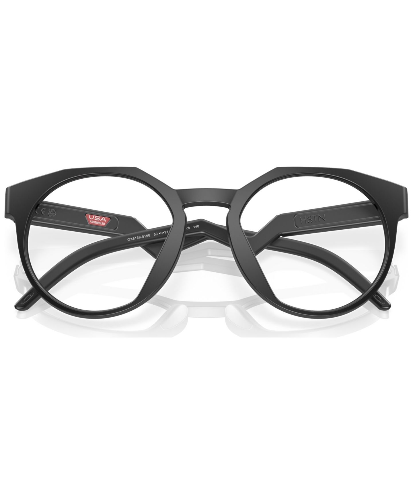 Мужские очки Celine Oakley Man Round Plastic OX8139 Kylian Mbappé Signature Series Hstn Eyeglasses, цвет: Матовый чёрный — фото 5
