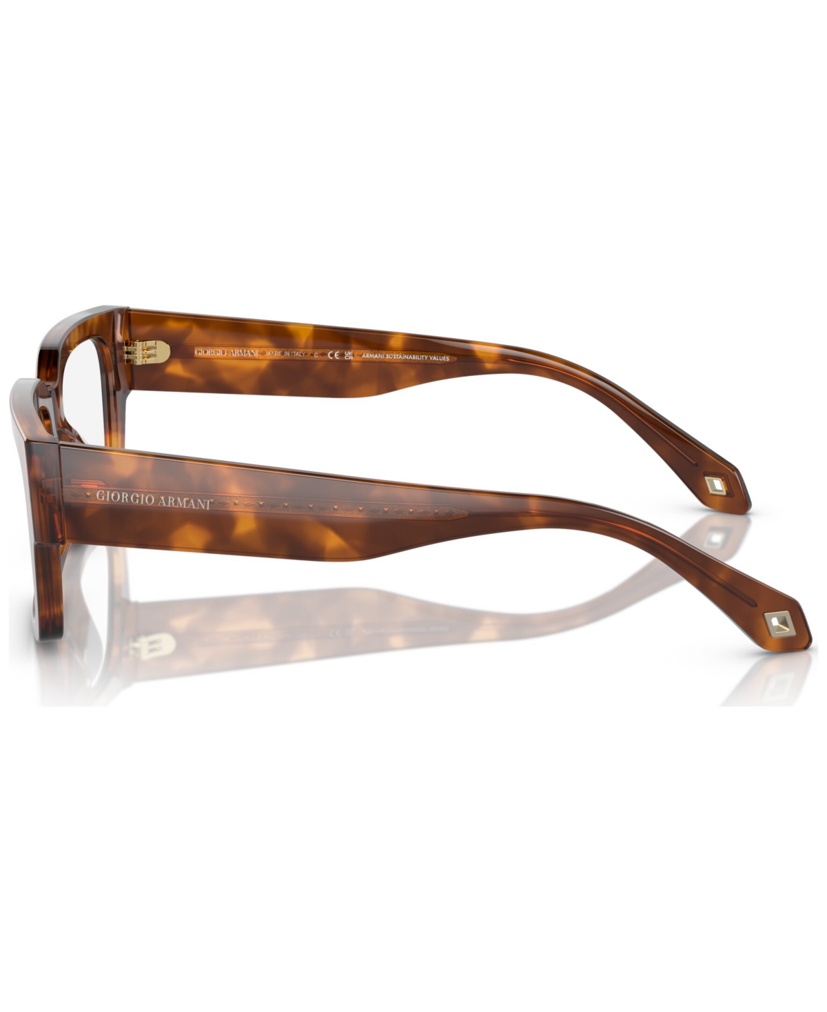 Giorgio Armani Men's Rectangle Eyeglasses, Ar7243u 51 In Red Havana