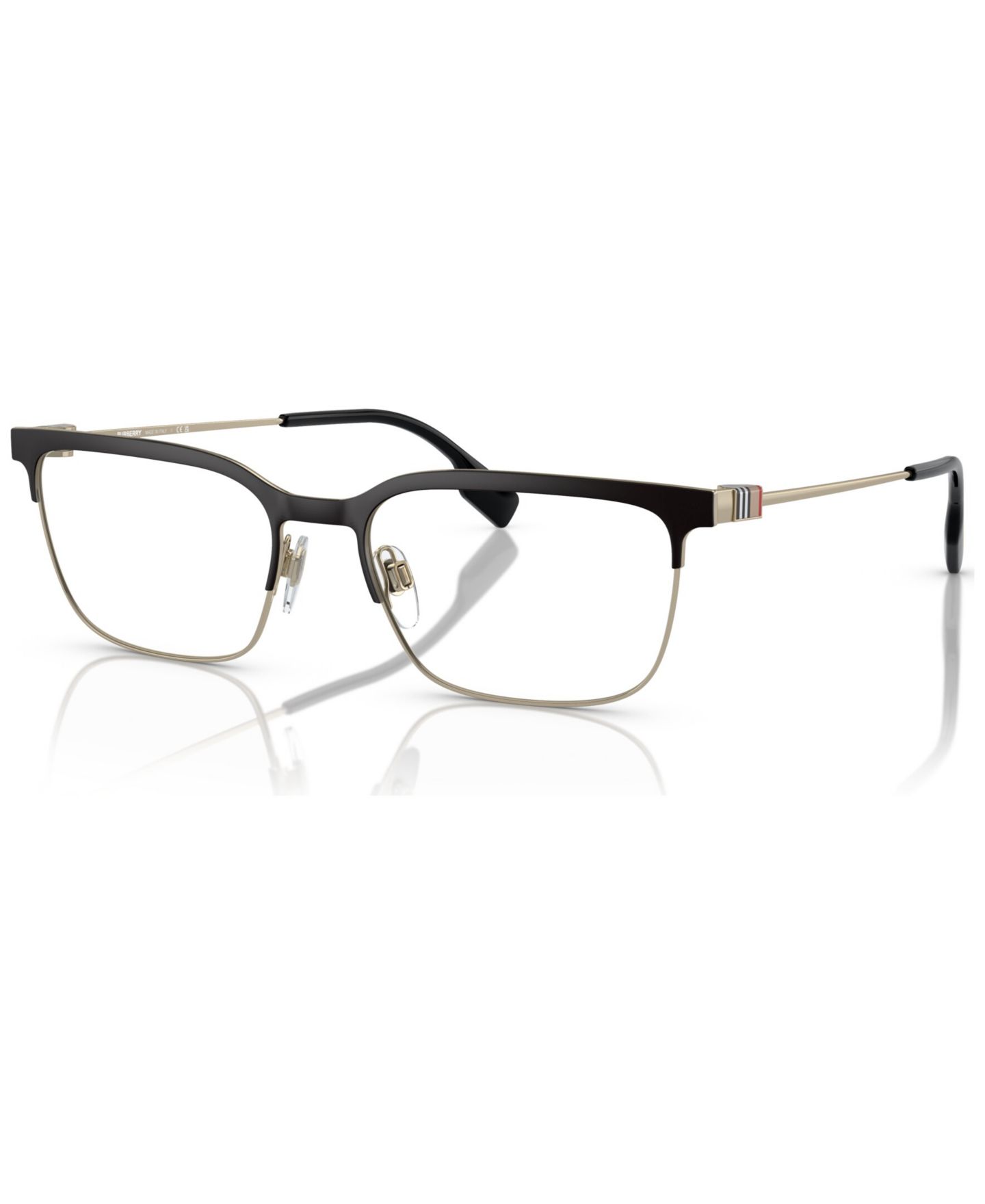 Мужские очки Burberry Man Square Metal BE1375 Douglas Eyeglasses, цвет: Чёрный — фото 1