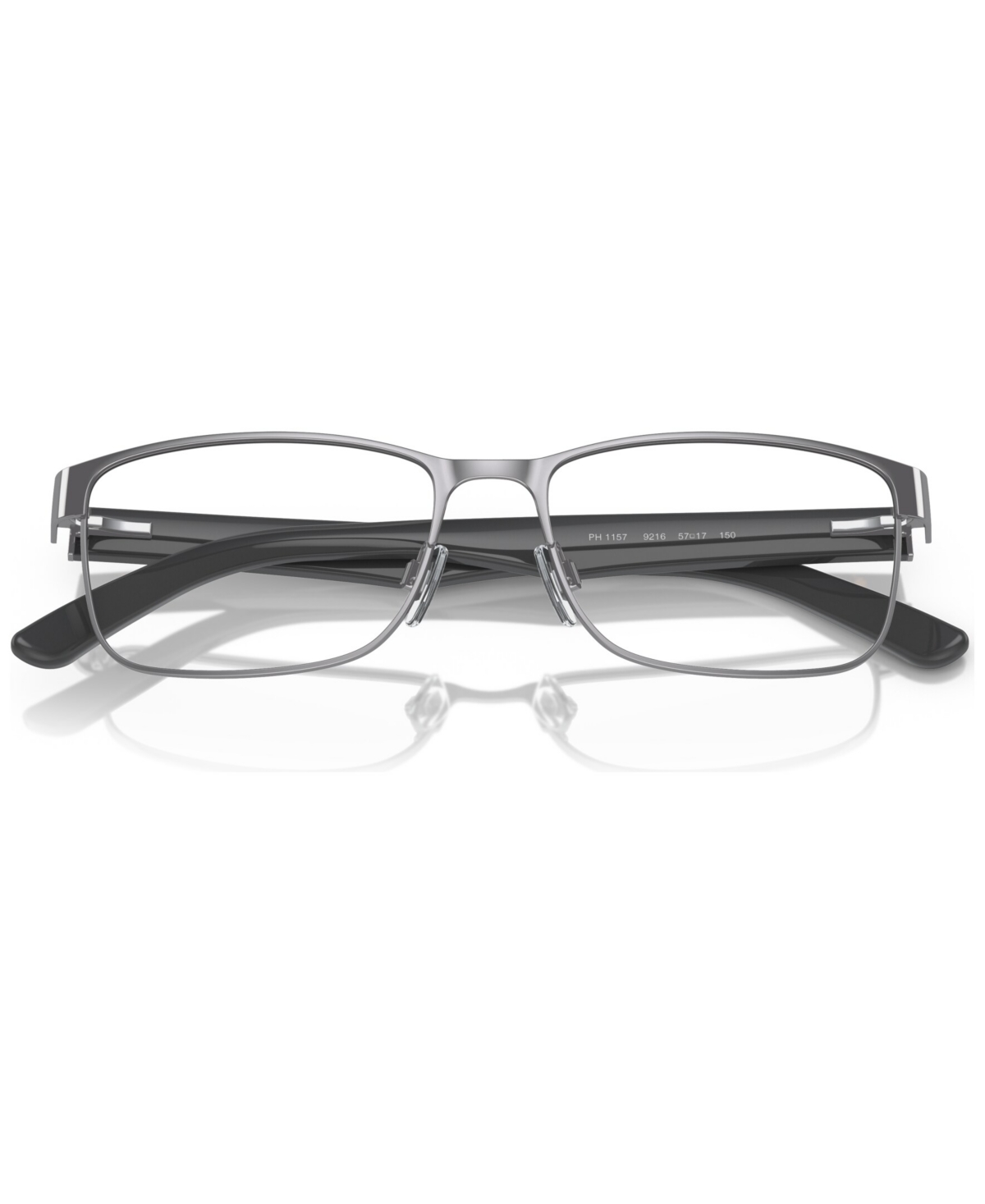 Polo Ralph Lauren Men's Rectangle Eyeglasses, Ph1157 55 In Shiny Gunmetal