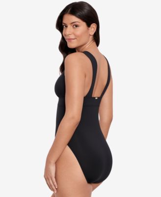 Modern V Neck One Piece Swimsuit