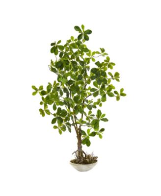 Nearly Natural - 4' Schefflera Bonsai Artificial Plant in Planter
