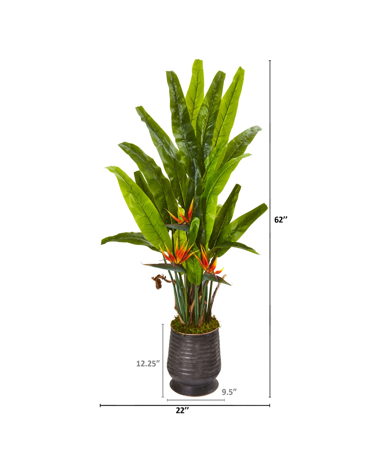 Nearly Natural Bird Of Paradise Artificial Plant in Decorative Planter
