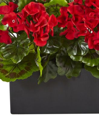 Geranium Silk Plant in Rectangular Planter, UV Resistant