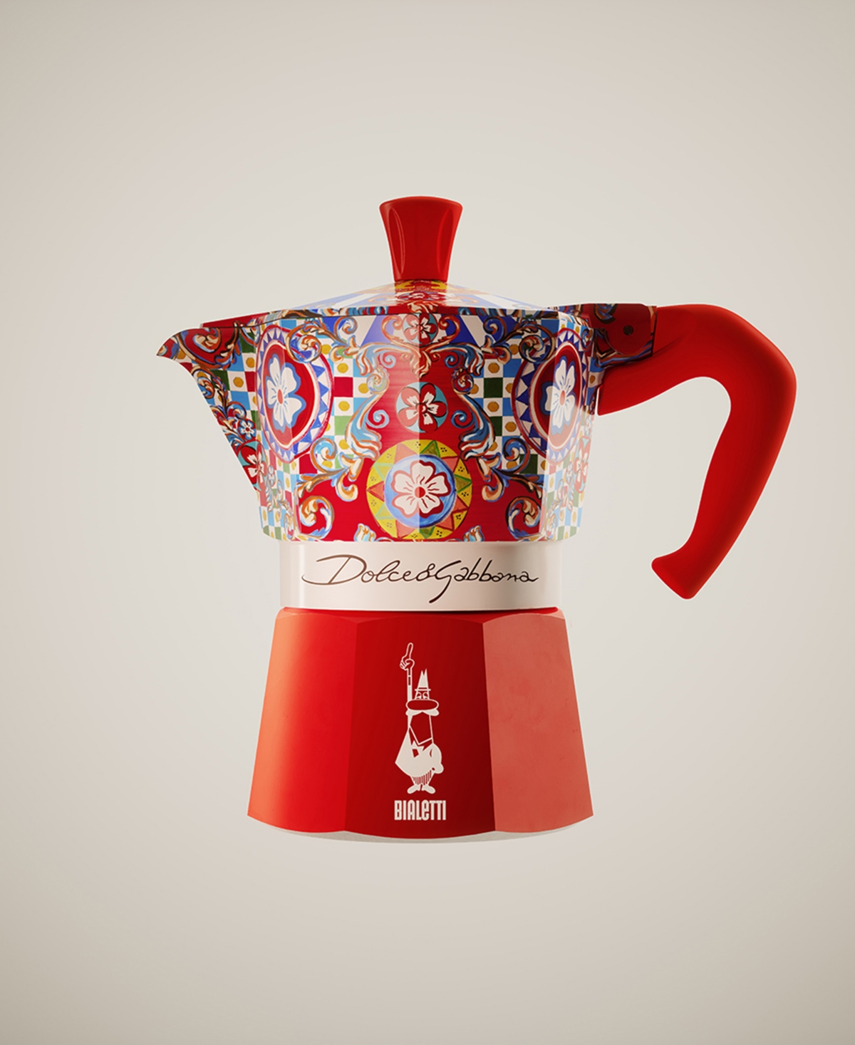 Bialetti Blue Meditteraneo Dolce & Gabbana 3-cup Moka Stovetop Coffee Maker In Aluminium