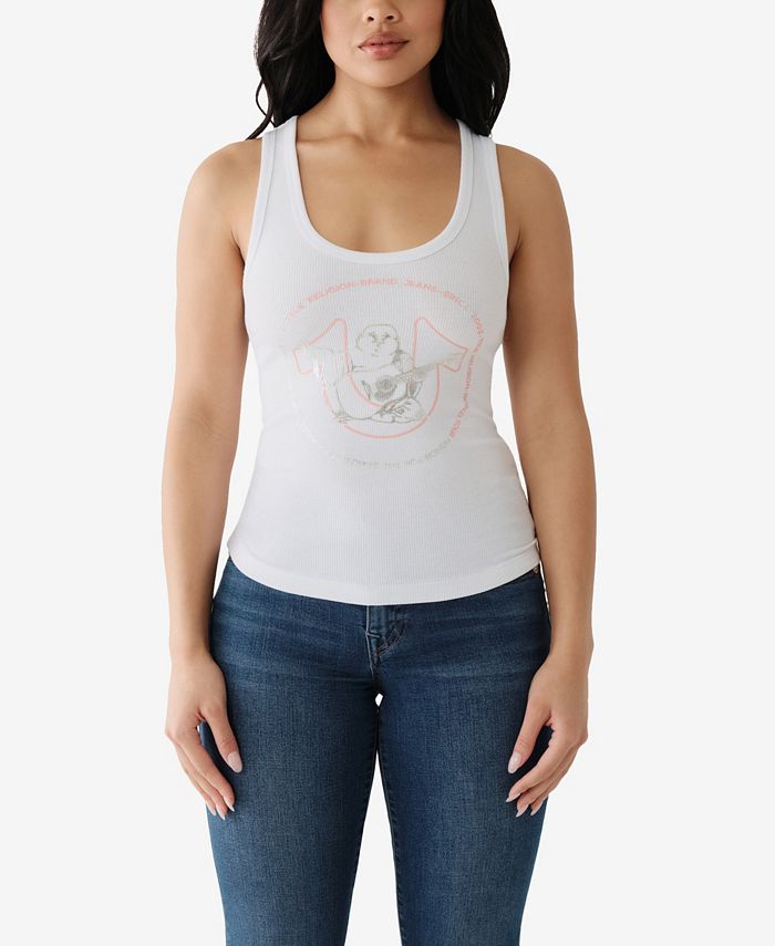True Religion Women's Foil Logo Scoop Neck Classic Tank Macy's