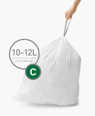Code C 100pk Custom Fit Liners with 5 Quick Dispense Packs, 10-12L Bathroom Trash Bag Liners