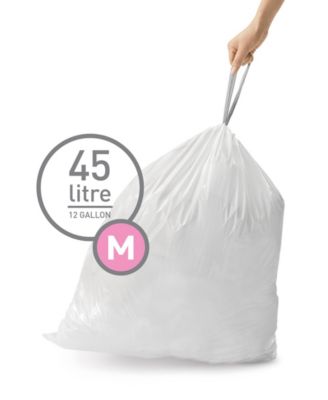 Code M 100pk Custom Fit Liners with 5 Quick Dispense Packs, 45L Kitchen Trash Bag Liners