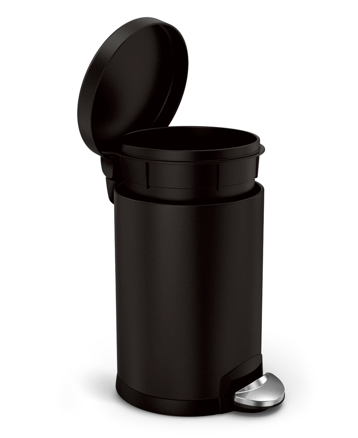 Shop Simplehuman Round Trash Can, 4.5 Liter In Matte Black