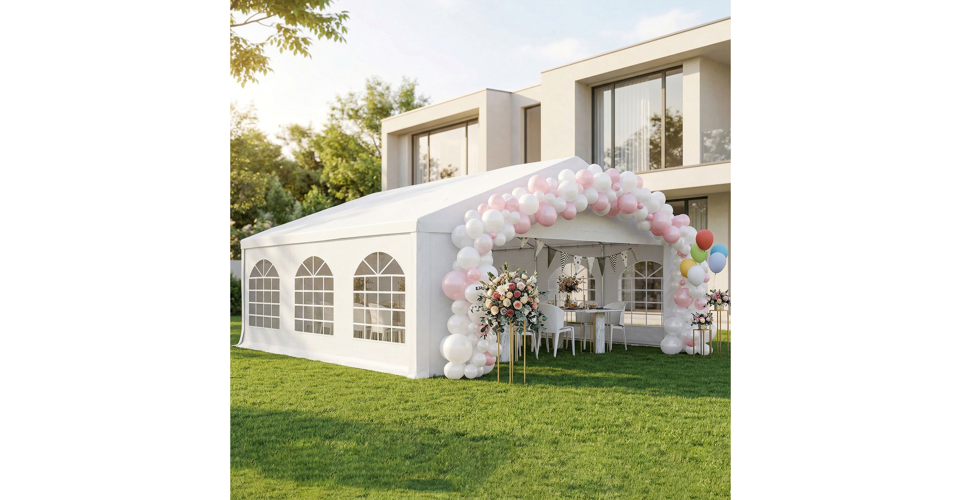 Outsunny 20' x 20' Heavy-duty Large Wedding Tent with Sidewalls,