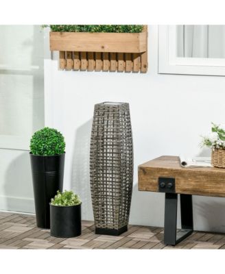 Floor Lamp w/ Auto On/Off Solar Powe LED Garden Lantern,