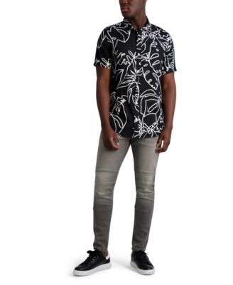 KARL LAGERFELD PARIS - Men's Slim-Fit Tropical Floral-Print Button-Down Shirt