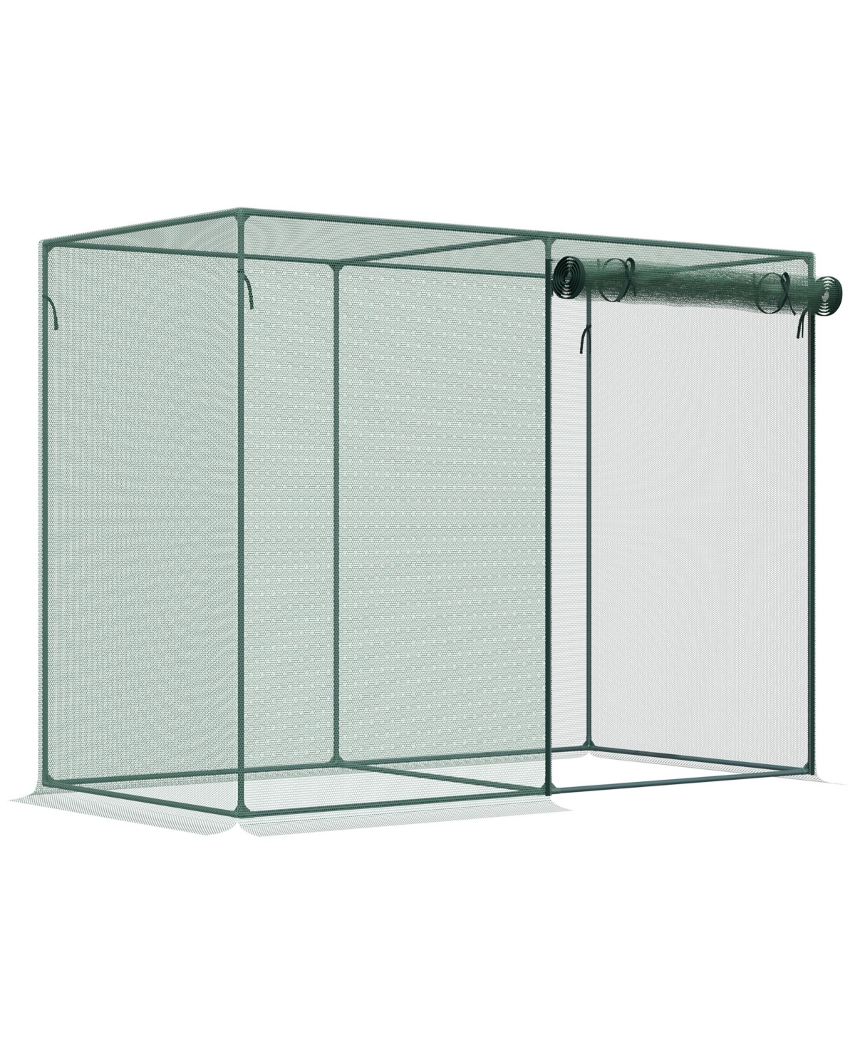 6' x 3' Tall Crop Cage with Two Zippered Doors, Plant Protection Tent with Storage Bag and 6 Ground Stakes for Garden, Yard, Green - Green