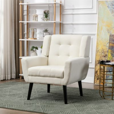 Ergonomic Linen Accent Chair for Home