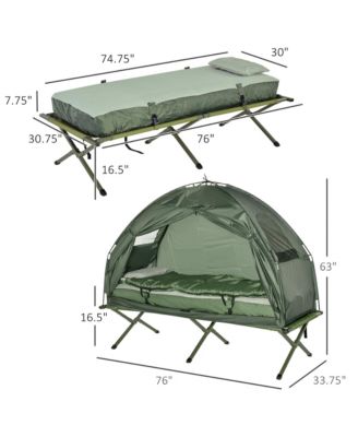 Multifunctional Folding Camping Cots for Adults, Elevated Tent with Sleeping Bag, Thick Air Mattress Pad, Portable Single Sleeping Cot Camping Bed