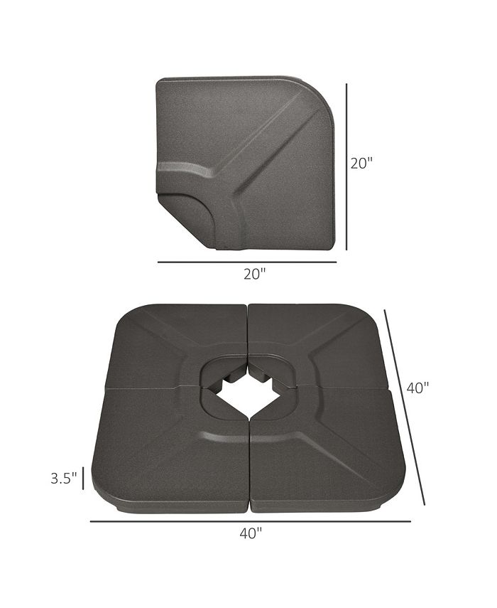 Outsunny 4Piece 175lb Cantilever Patio Umbrella Base Weights for