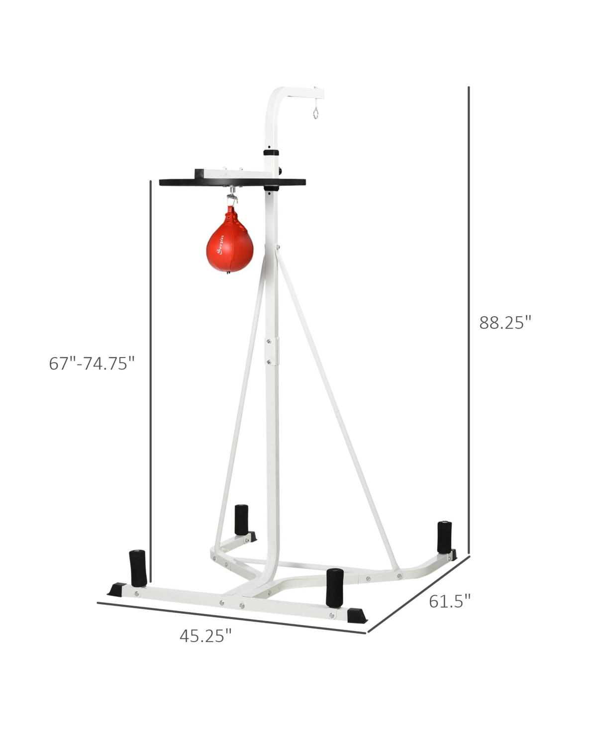 Soozier Free-Standing Speed Bag Platform Station Boxing Stand Heavy Duty Frame- White