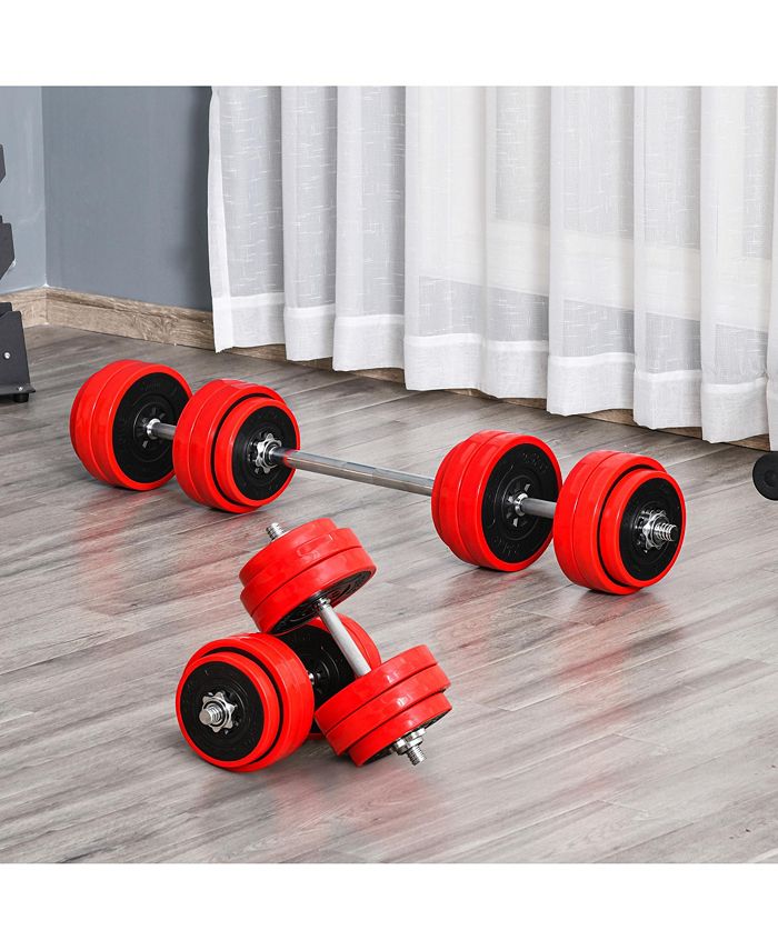 Soozier 66 lb. 2in1 Dumbbell Sets Barbell Set Made for Tight Grip