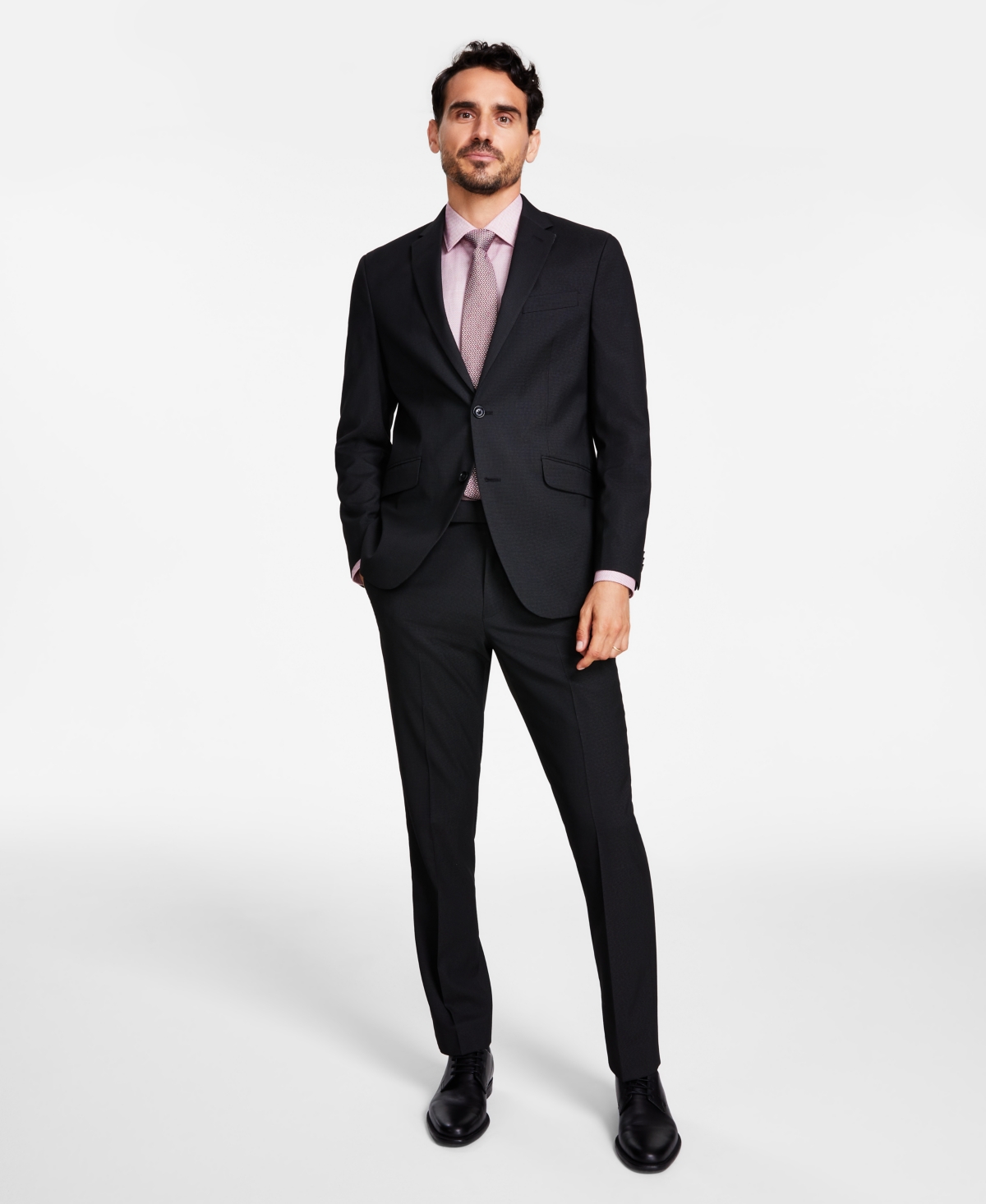 Kenneth Cole Reaction Men's Slim-fit Ready Flex Stretch Fall Suits In Black