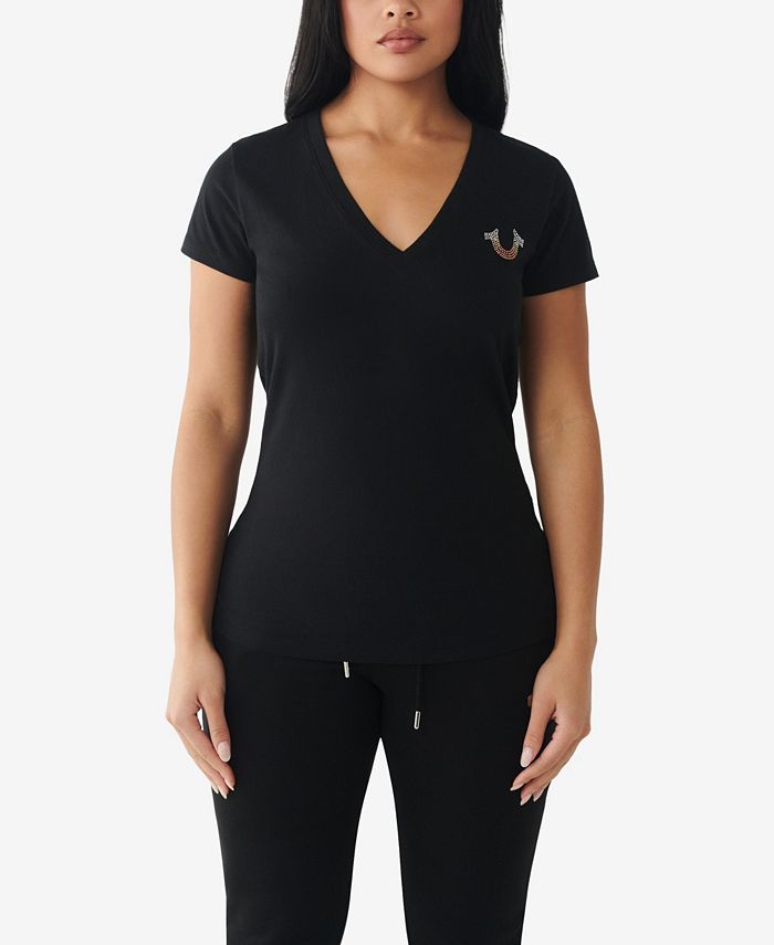 True religion v neck t shirts for womens hot sale