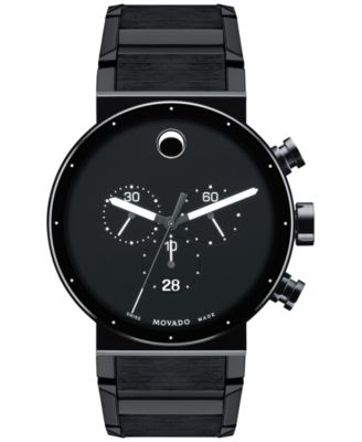 Movado - Men's Swiss Chronograph Sapphire Synergy Black PVD Stainless Steel Bracelet Watch 42mm 0606801