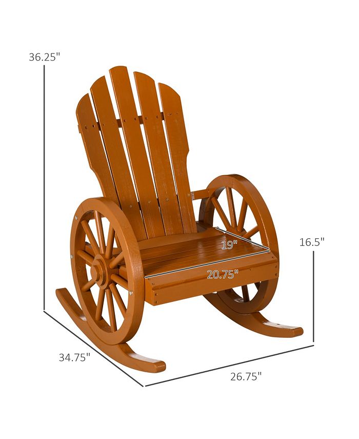 Outsunny Adirondack Rocking Chair with Slatted Design and Oversize Back