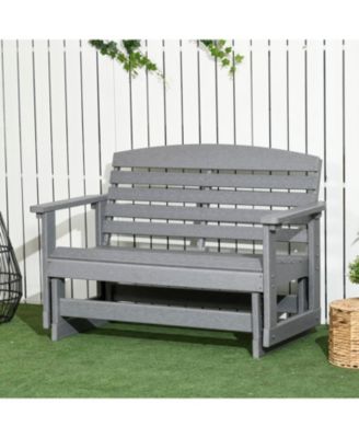 Patio Glider Bench w/ HDPE Slatted Double Rocking Chair,