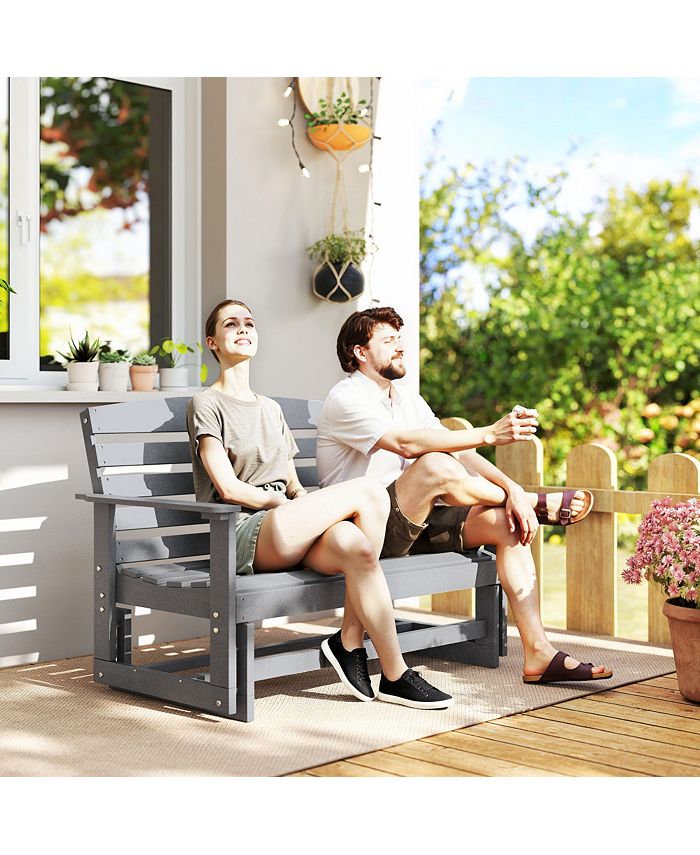 Outsunny 2Person Outdoor Glider Bench Patio Double Swing Rocking Chair