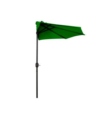 9 Ft Outdoor Patio Half Market Umbrella with Crank