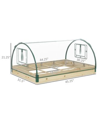 Raised Garden Bed with house PVC Cover, 4' x 3' x 2', Natural