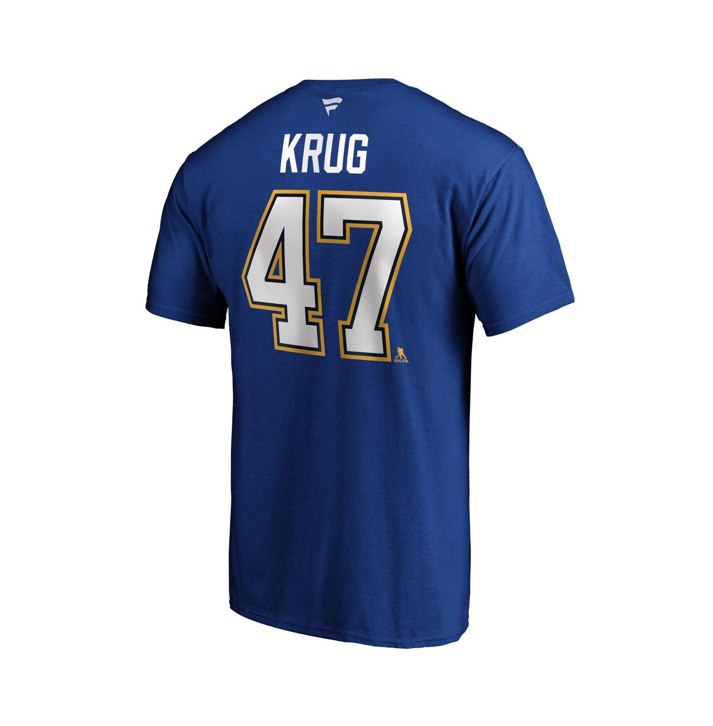 Мужская футболка Fanatics Torey Krug Blue St. Louis Blues Authentic Stack Name and Number — фото 4