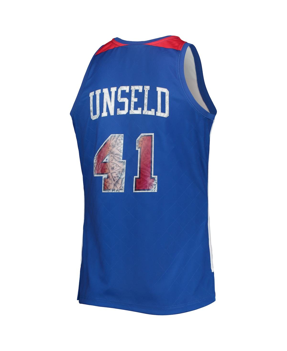 Men's Mitchell & Ness Wes UnseldWashington Bullets 1977-78 Hardwood Classics Nba 75th Anniversary Diamond Swingman Jersey - Blue