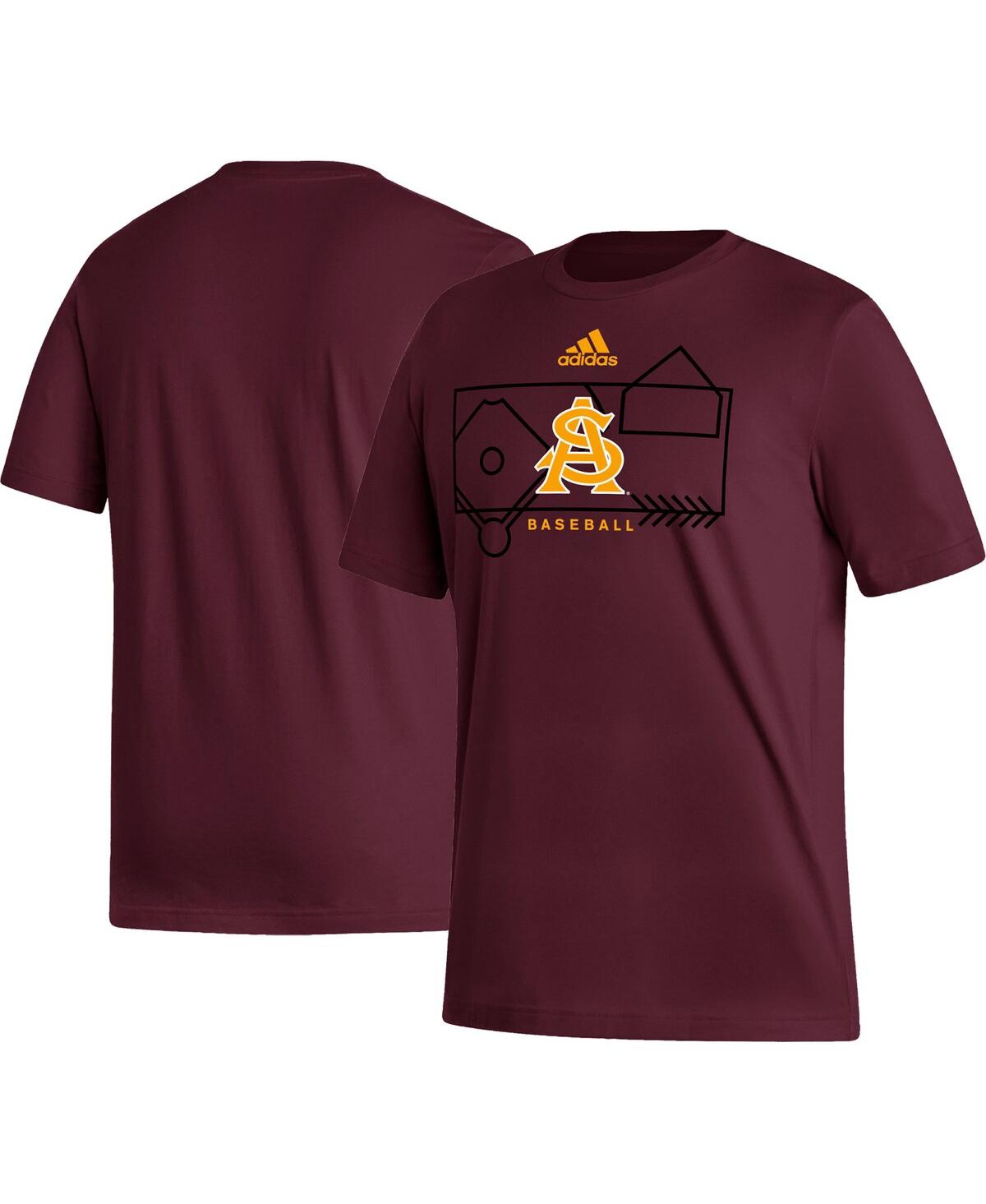 Men's adidasArizona State Sun Devils Locker Lines Baseball Fresh T-shirt - Maroon