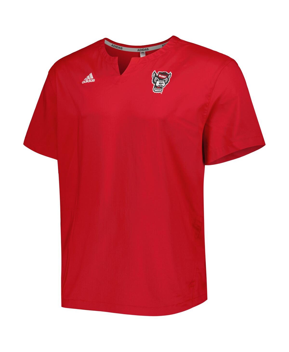 Shop Adidas Originals Men's Adidas Red Nc State Wolfpack Notch Neck Iron Cage Top