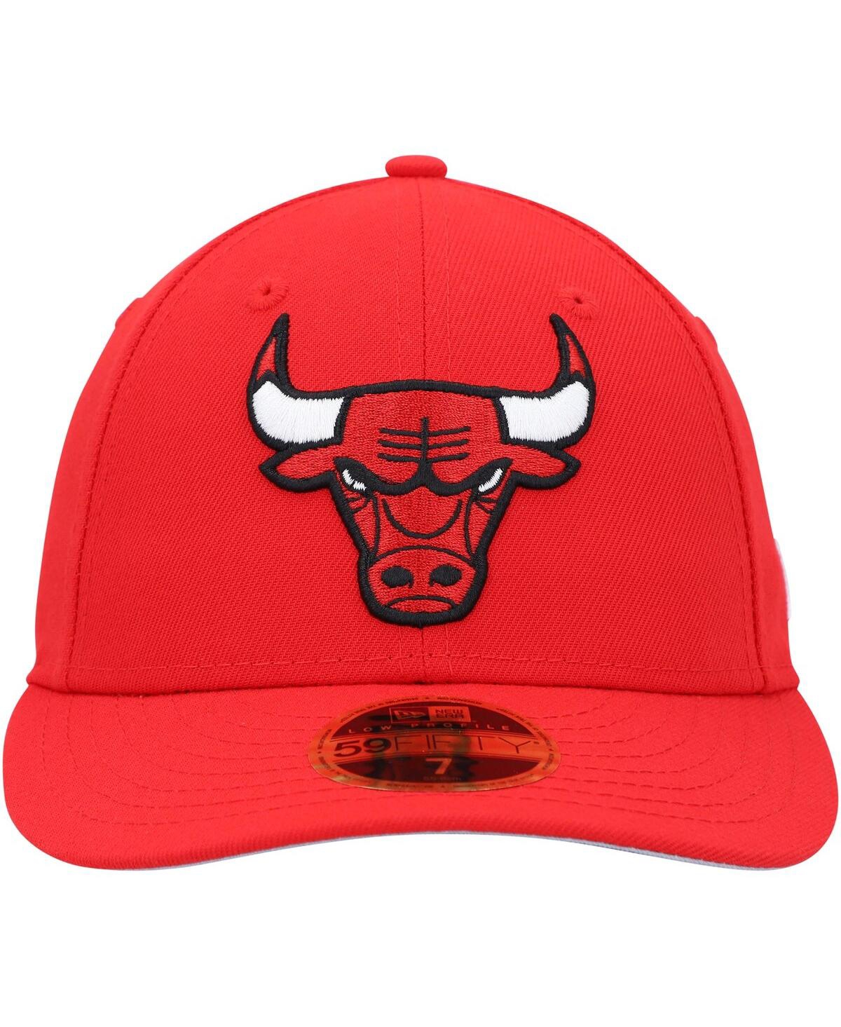 Shop New Era Men's  Red Chicago Bulls Team Low Profile 59fifty Fitted Hat