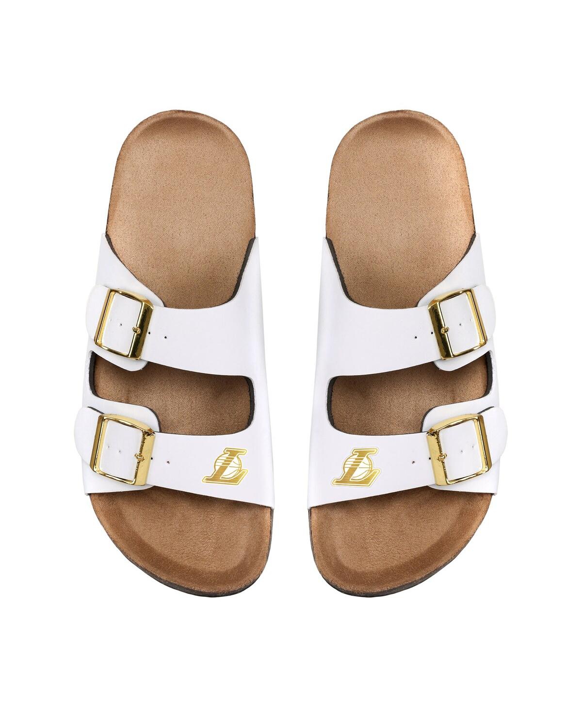 FOCO WOMEN'S FOCO LOS ANGELES LAKERS DOUBLE-BUCKLE SANDALS 
