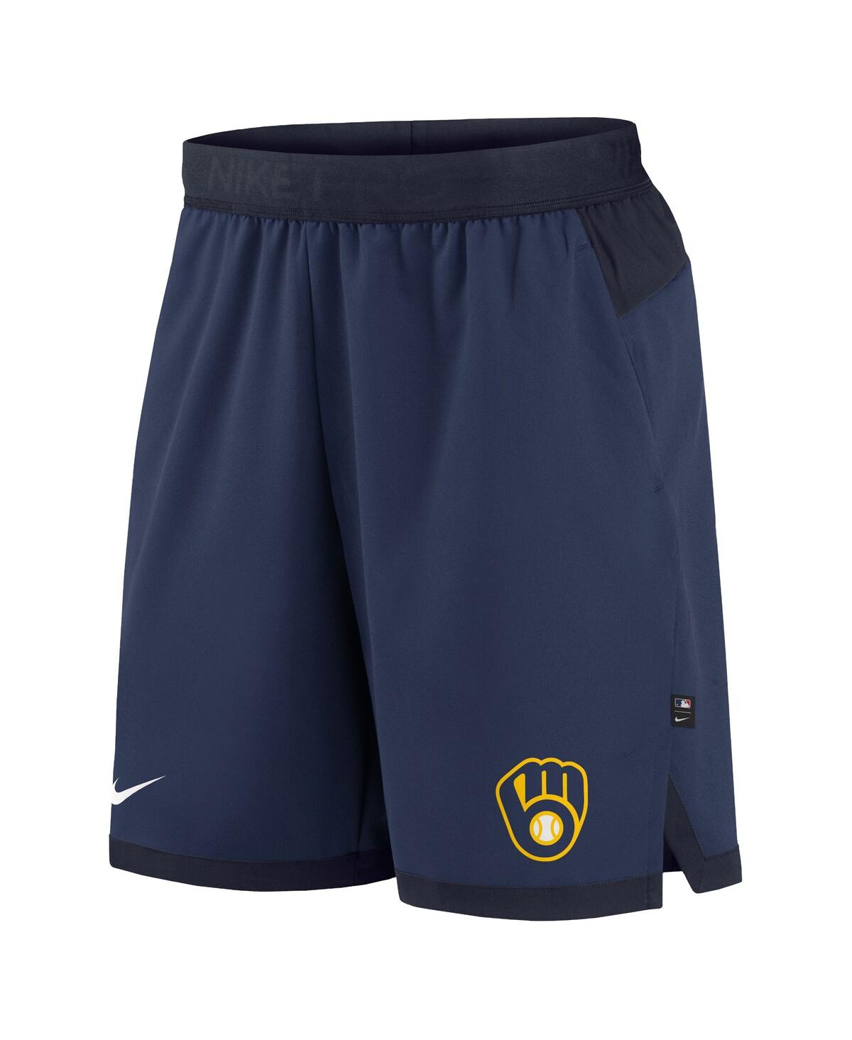 Nike Men's  Navy Milwaukee Brewers Authentic Collection Flex Vent Performance Shorts In Navy