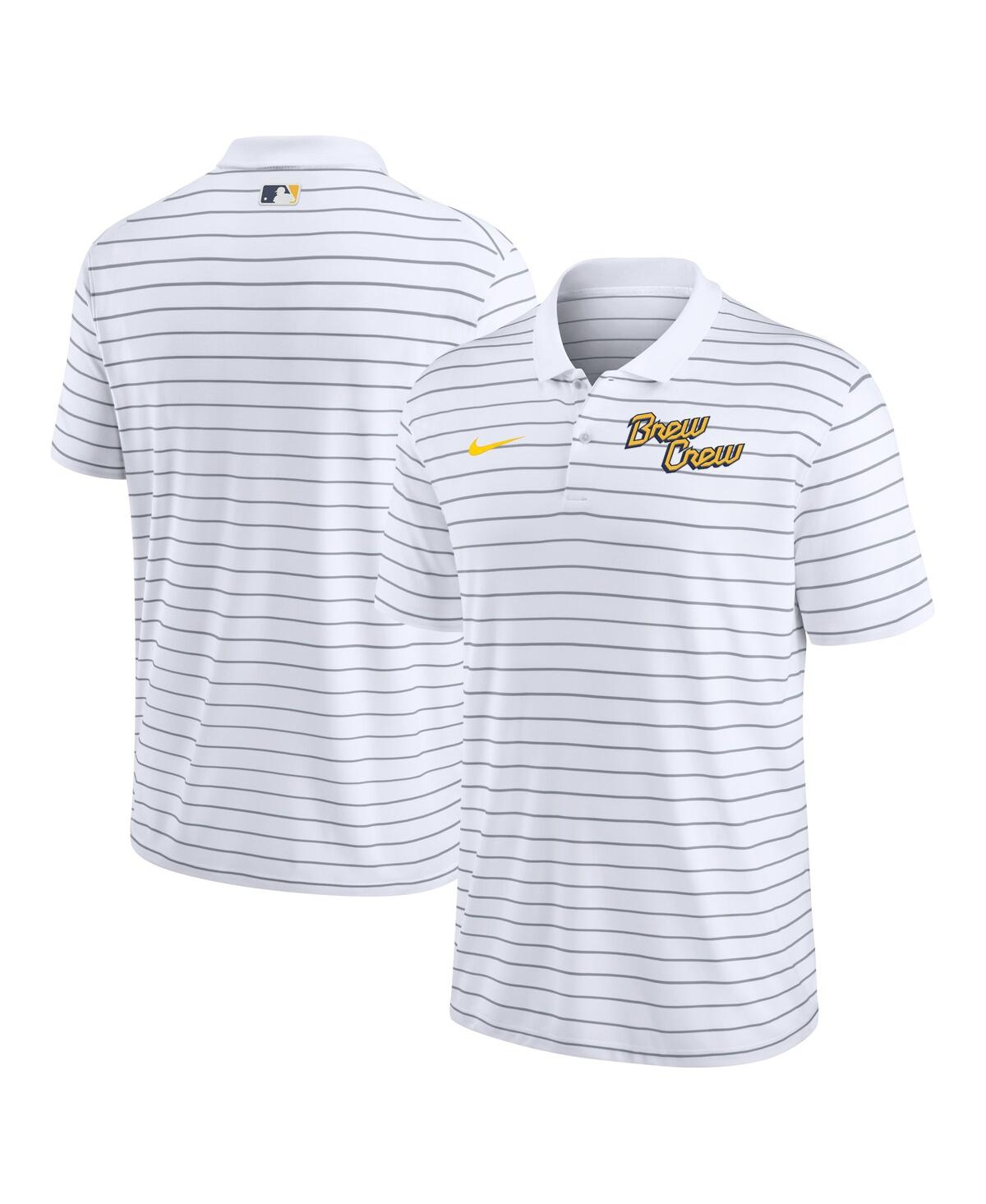Nike Men's  White Milwaukee Brewers City Connect Victory Performance Polo Shirt