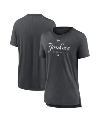 New York Yankees Nike Authentic Collection Performance Long Sleeve T-Shirt  - Heathered Charcoal