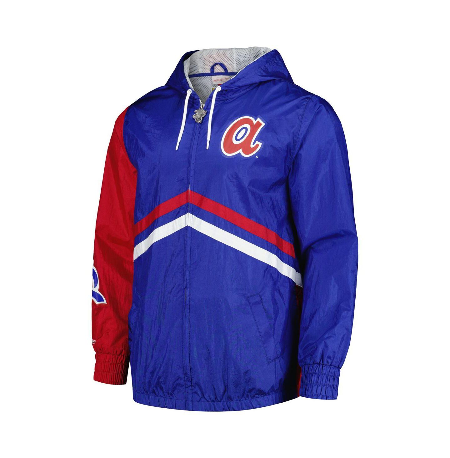 Мужские худи Mitchell & Ness Royal Atlanta Braves Undeniable Full-Zip Windbreaker Jacket — фото 3