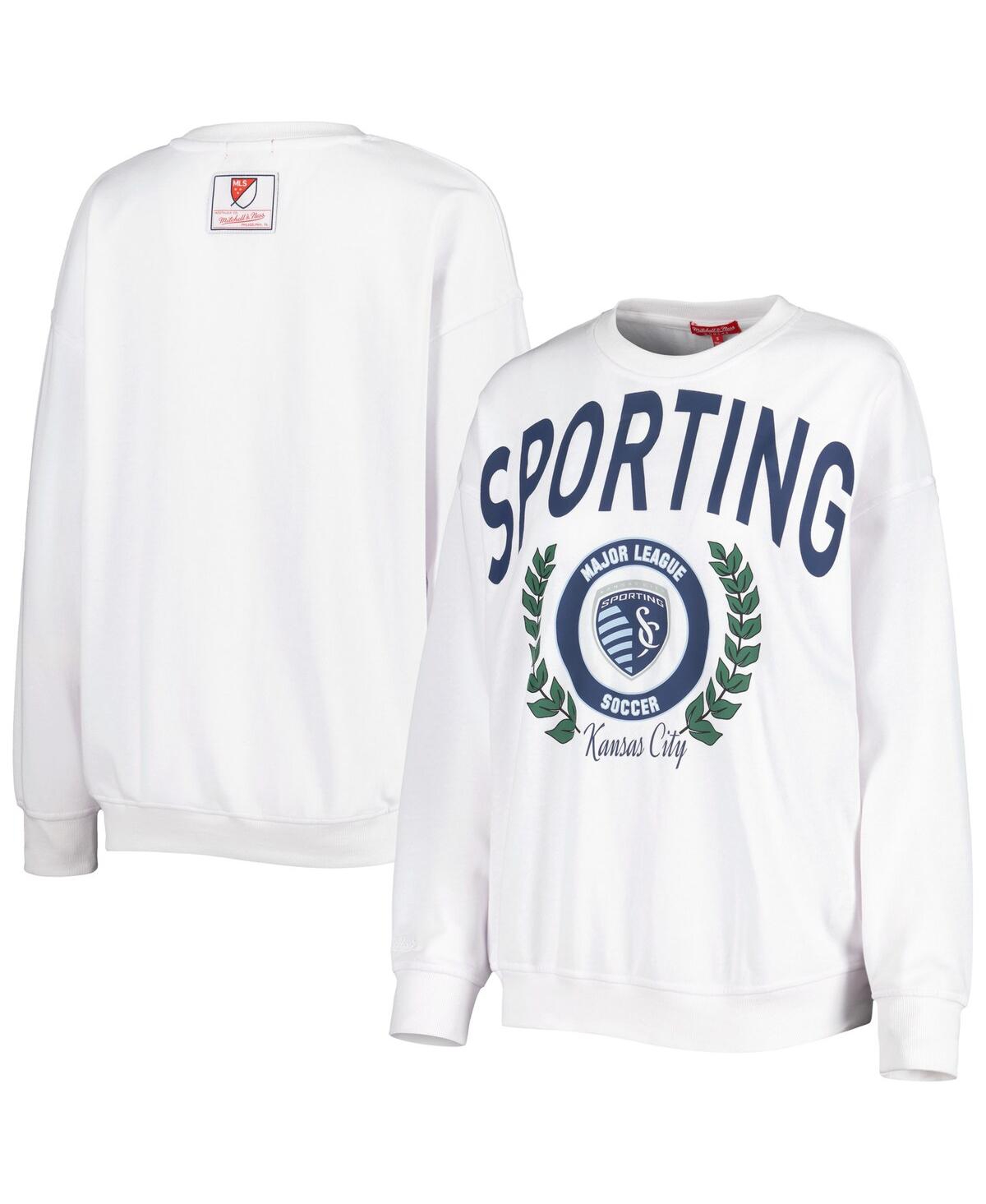 Shop Mitchell & Ness Women's  White Sporting Kansas City Logo 2.0 Pullover Sweatshirt