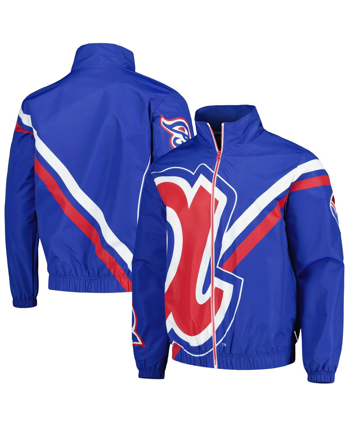 Shop Mitchell & Ness Men's  Royal Atlanta Braves Exploded Logo Warm Up Full-zip Jacket