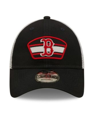 Men's Navy, White Boston Red Sox Logo Patch 9FORTY Trucker Snapback Hat